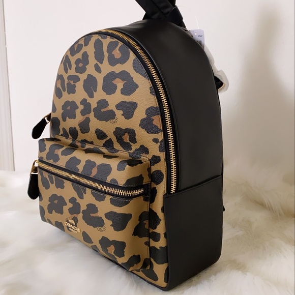 NEW💃COACH MEDIUM CHARLIE BACKPACK LEOPARD - Picture 2 of 10